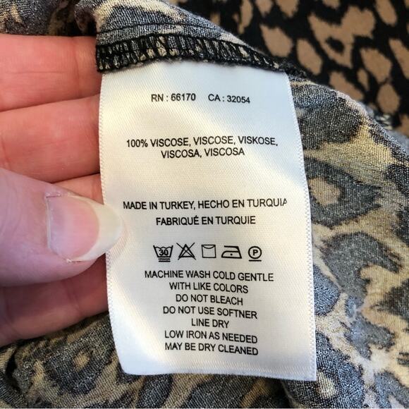 Anthropologie Maeve black brown tan mixed animal print dress size Small - Picture 13 of 14